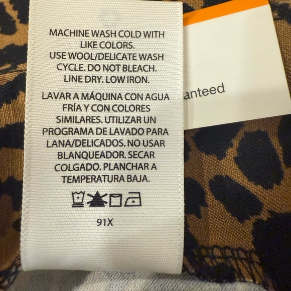 NWT Time and Tru Cropped Pants Women's Brown Skinny Leopard Print Side Zip 8 - Picture 7 of 7